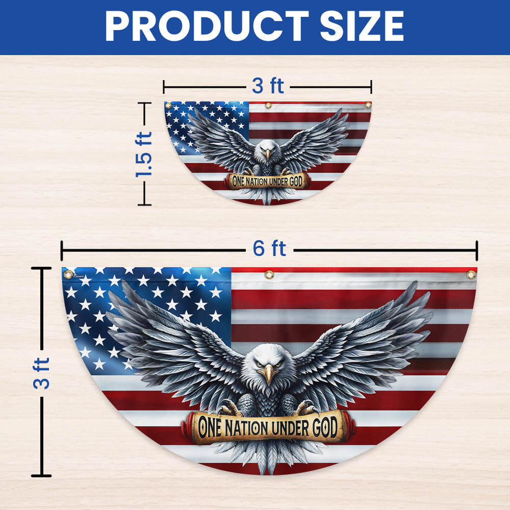 One Nation Under God Patriotic Eagle Non-Pleated Fan Flag