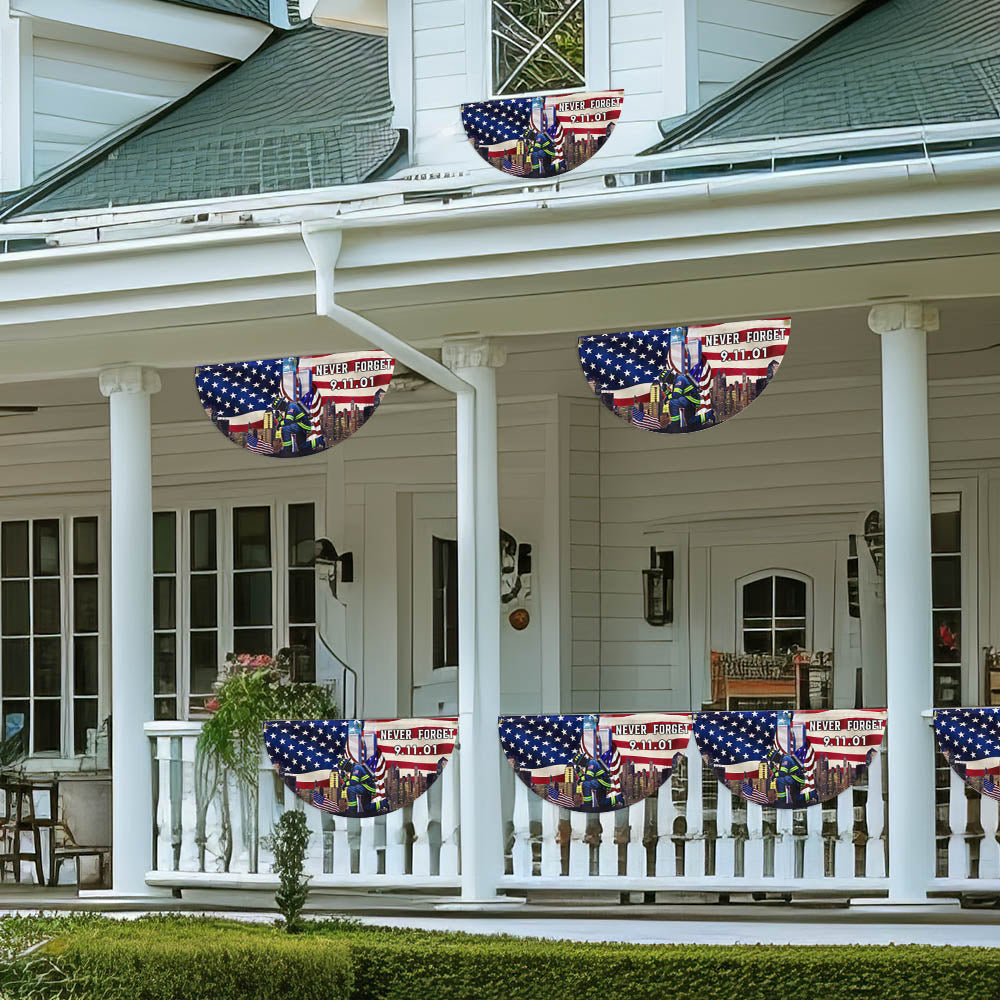 Never Forget September 11 Patriot Day 911 Non-Pleated Fan Flag