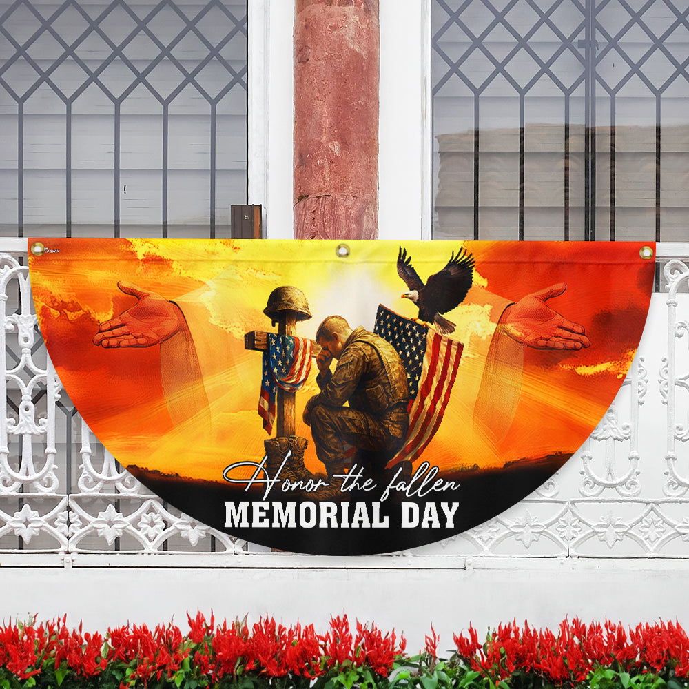 Honor The Fallen Memorial Day Non-Pleated Fan Flag