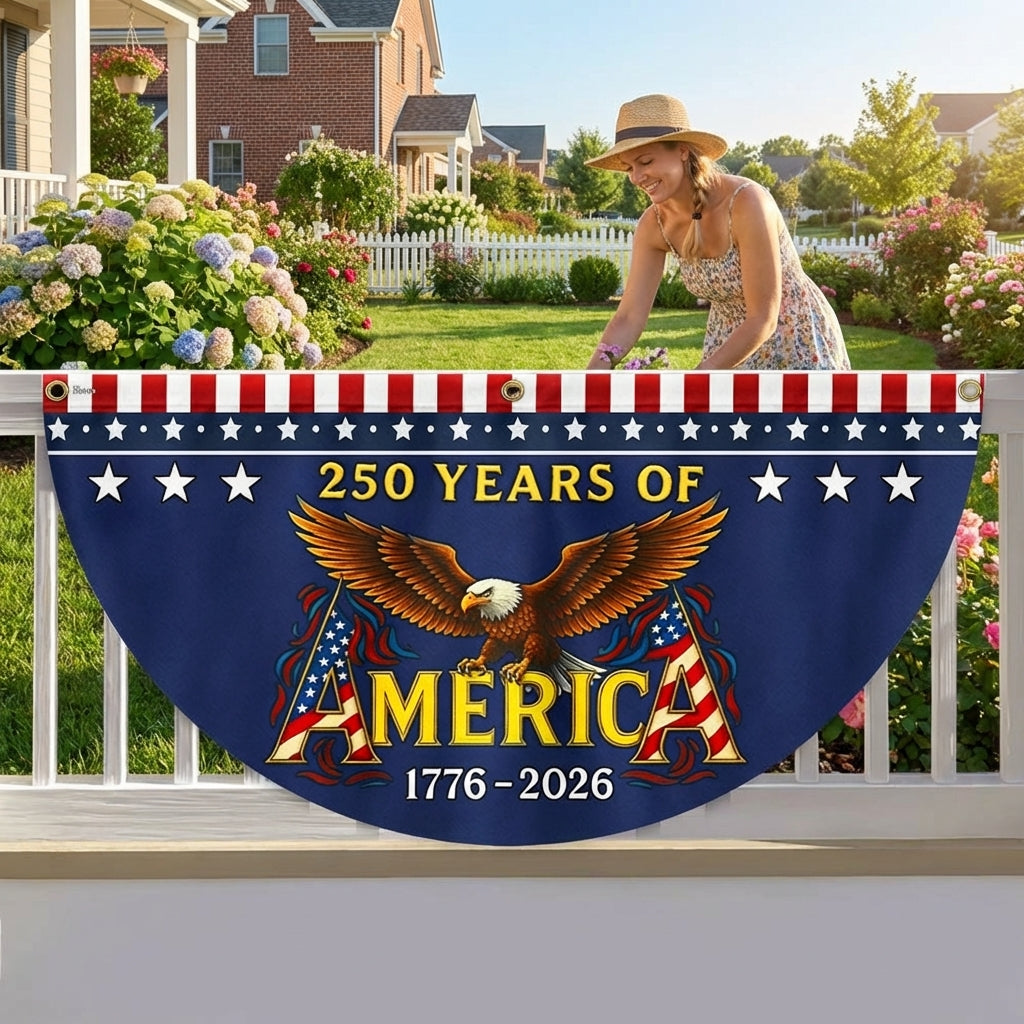 250 Years of America Fan Flag, Bald Eagle 1776 2026 Flag Decor