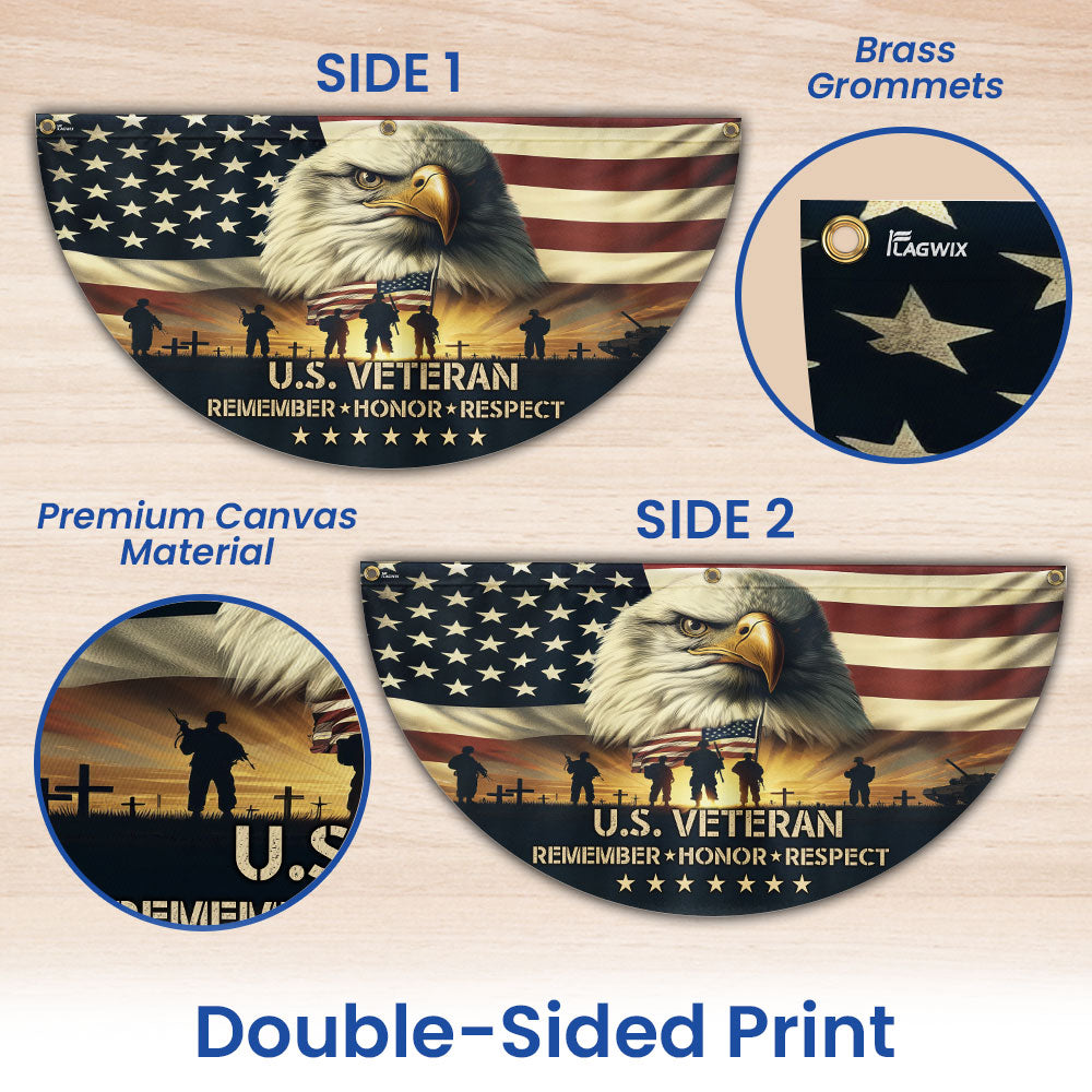 Memorial Day U.S. Veteran Non-Pleated Fan Flag