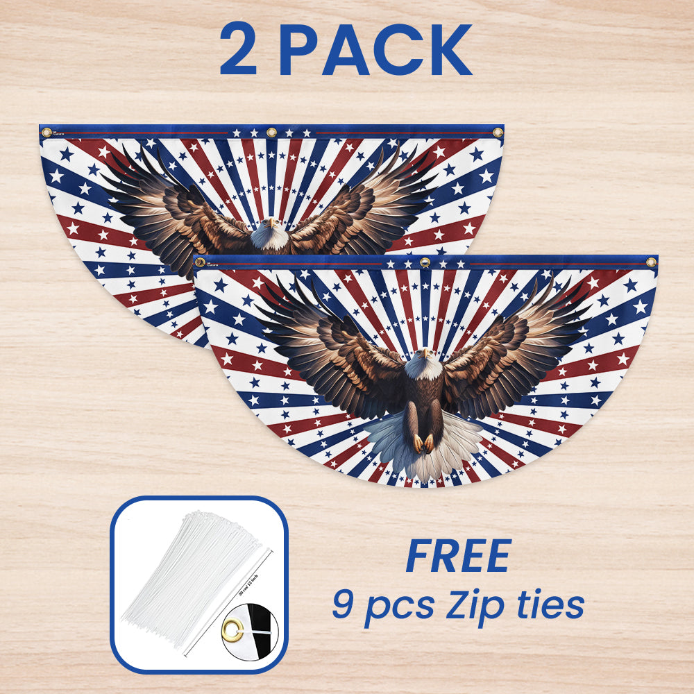 Flagwix American Flag - Patriotic Eagle 4th Of july Non-pleated Fan Flag