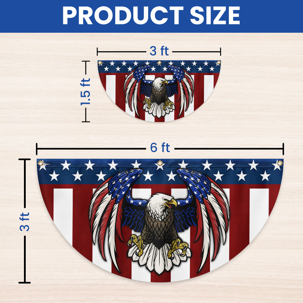 American Bald Eagle Patriotic Non-Pleated Fan Flag