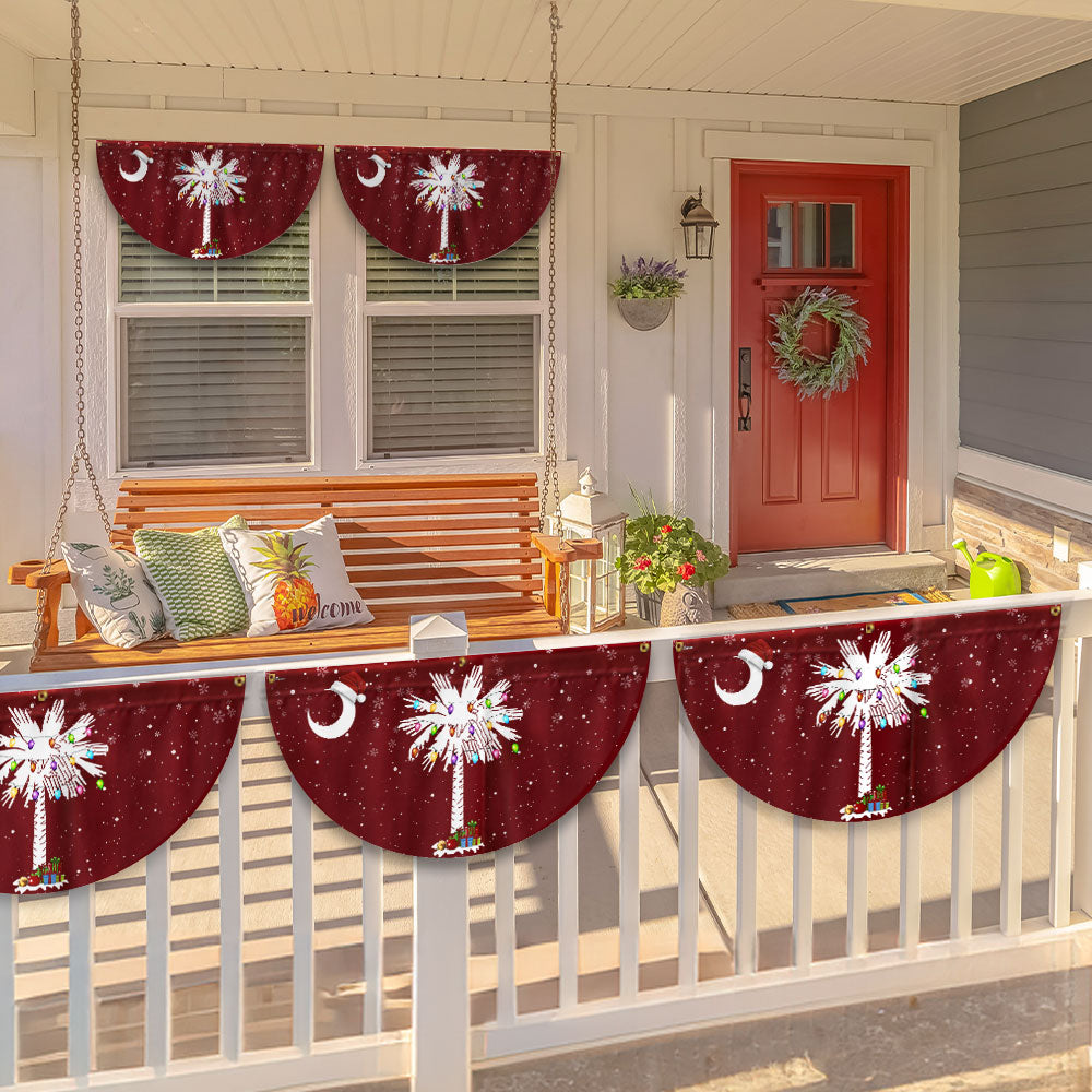 South Carolina Christmas Sabal Palmetto With Light Non-Pleated Fan Flag