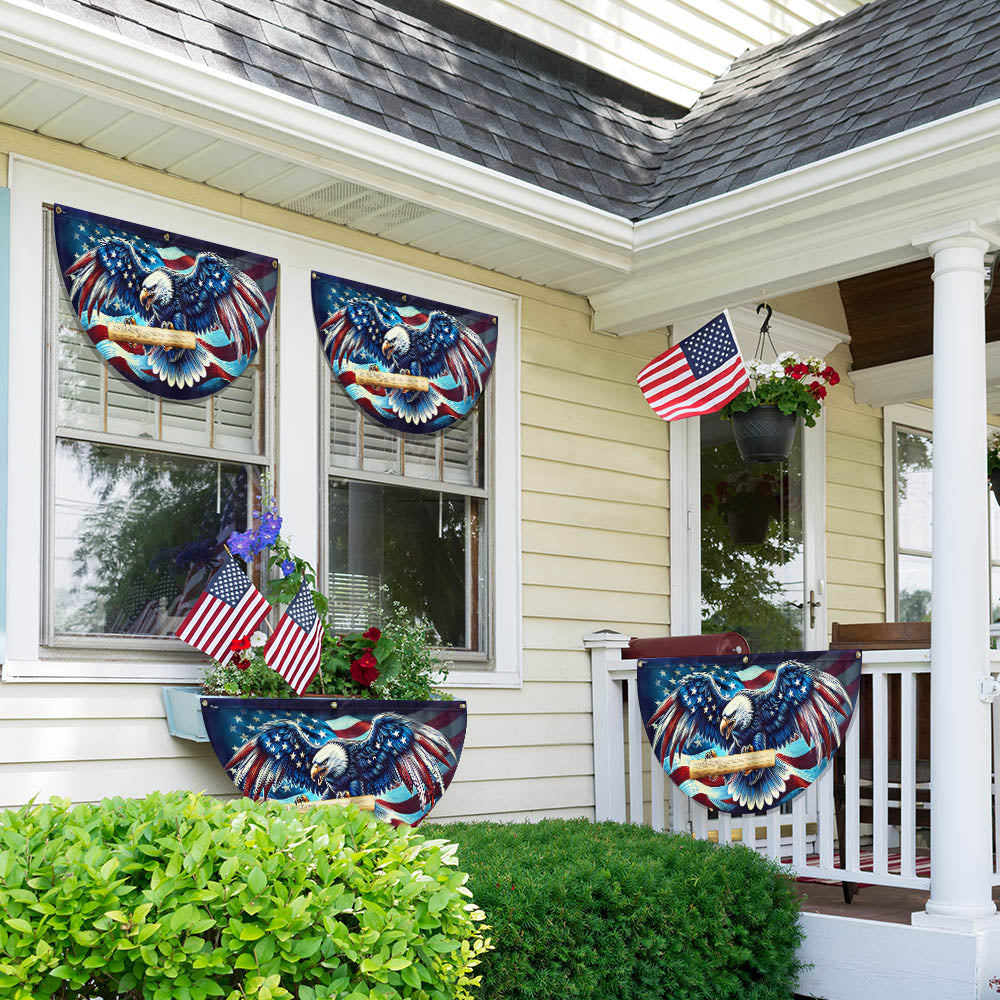 Patriotic Eagle We The People Non-Pleated Fan Flag