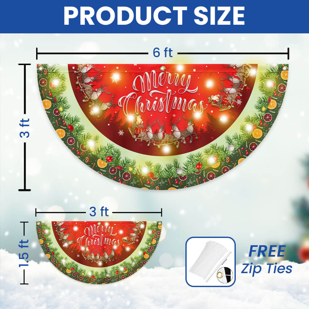 Santa Claus Merry Christmas Solar Led Fan Flag