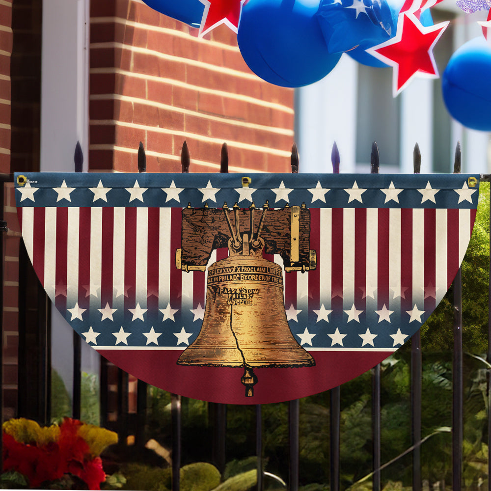 Flagwix American Flag - Liberty Bell 4th of july America Forever Patriotic Non-Pleated Fan Flag