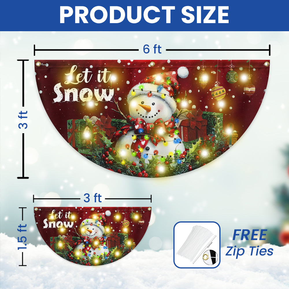Let it Snow, Snowman Christmas Solar Led Fan Flag