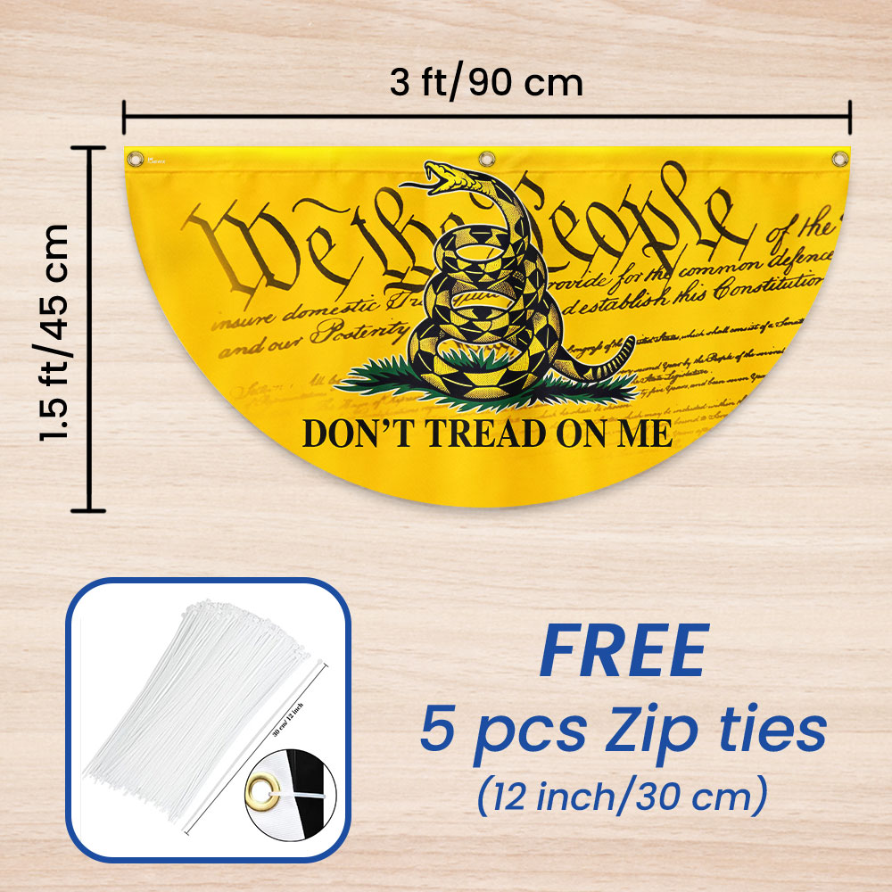 Gadsden Don’t Tread On Me We The People Non-Pleated Fan Flag