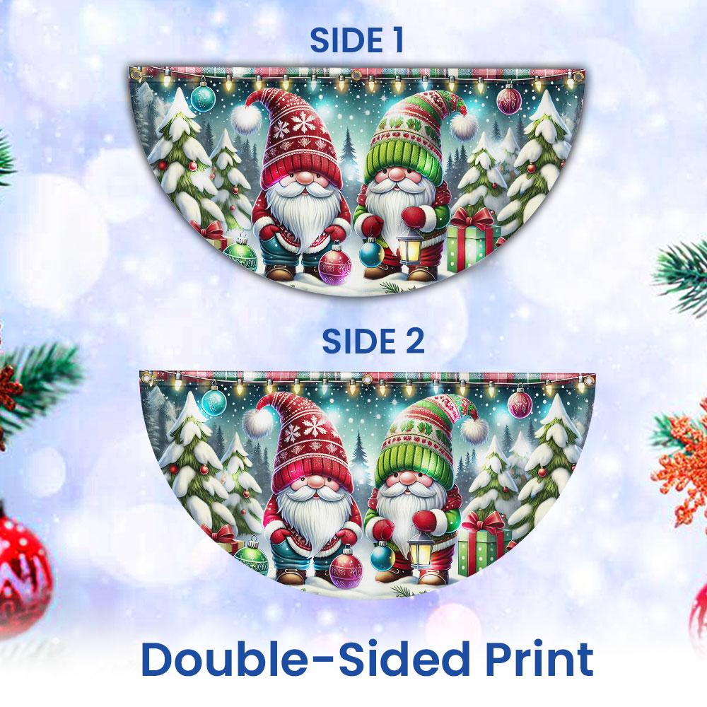 Winter Gnomes Christmas Solar LED Fan Flag