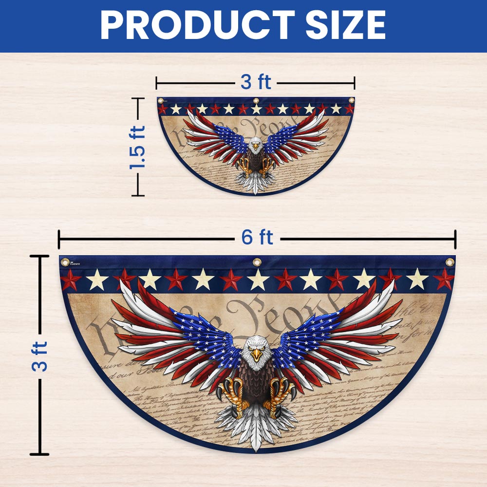 Flagwix American Flag - We The People Patriotic Eagle Non-Pleated Fan Flag