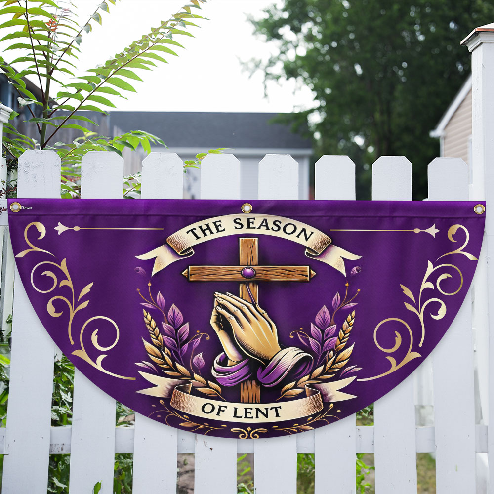 The Season Of Lent Easter Non-Pleated Fan Flag