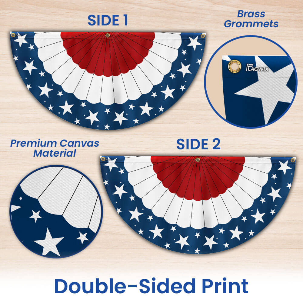 Flagwix American Flag - Patriotic Non-Pleated Fan Flag