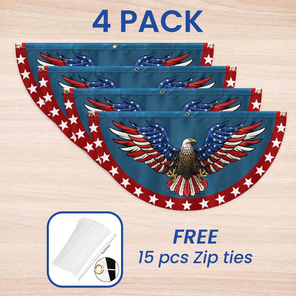 Patriotic Eagle Spread Wings American Non-Pleated Fan Flag