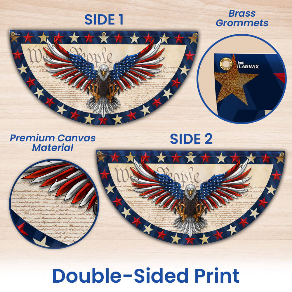 American Flag - We The People Patriotic Eagle Non-Pleated Fan Flag