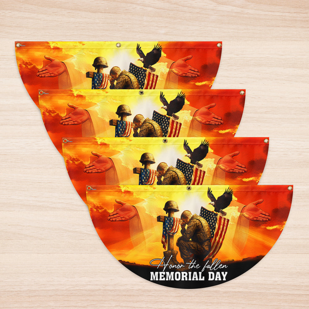 Honor The Fallen Memorial Day Non-Pleated Fan Flag