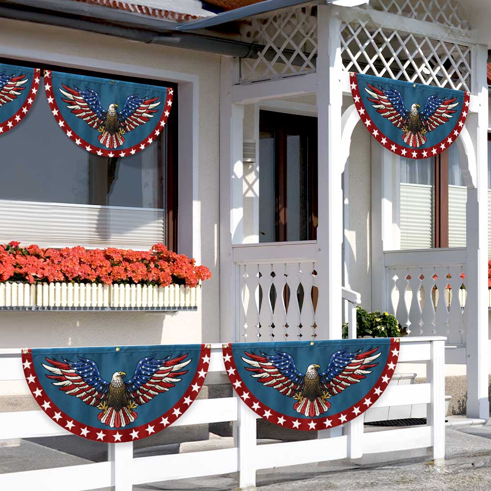 Patriotic Eagle Spread Wings American Non-Pleated Fan Flag