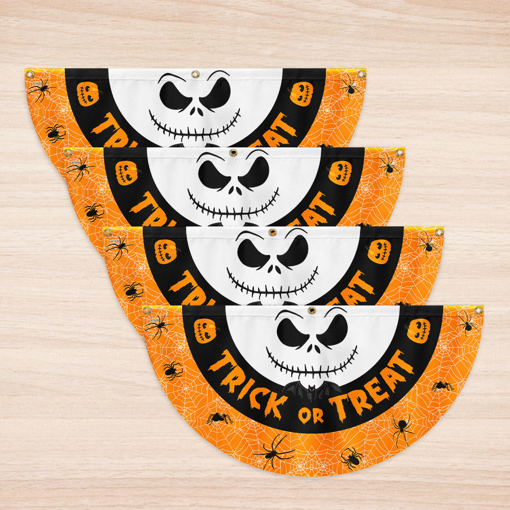 Trick Or Treat Happy Halloween Non-Pleated Fan Flag