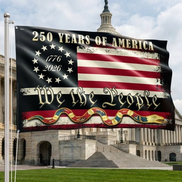 We The People 1776 2026 American Grommet Flag, 250 Years of American Heritage Patriotic