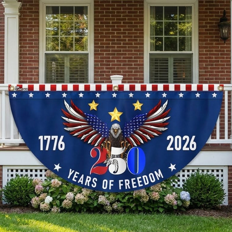 250 Years of Freedom Semiquincentennial American Eagle Patriotic Fan Flag