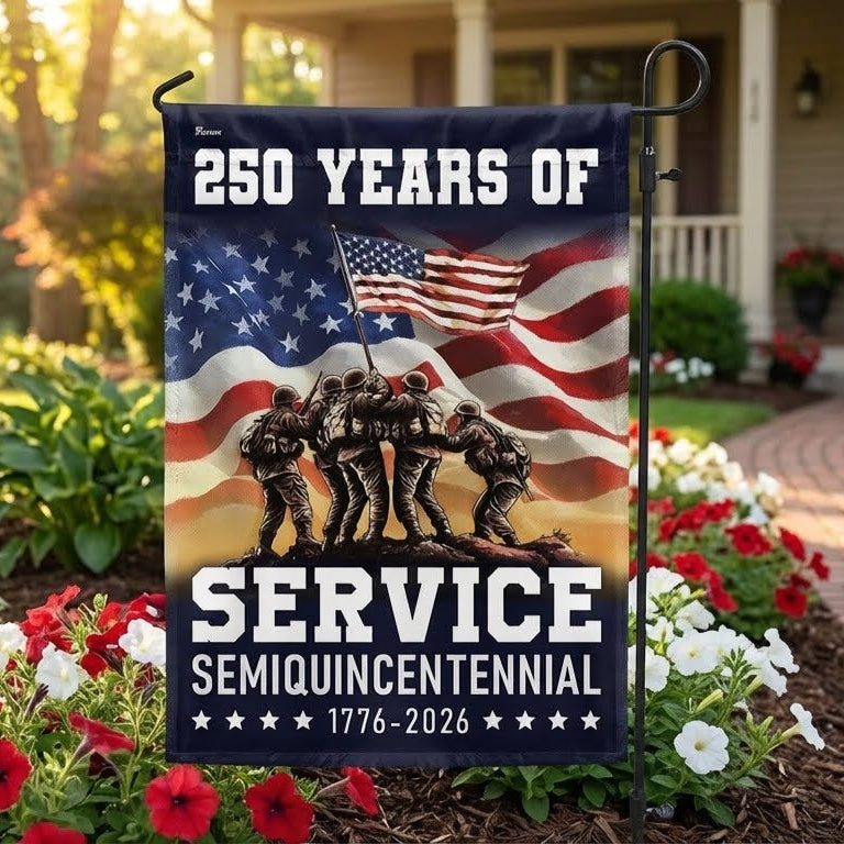 American Flag Celebrating 250 Years of Service Veterans Day Semi quincentennial Patriotic Decor