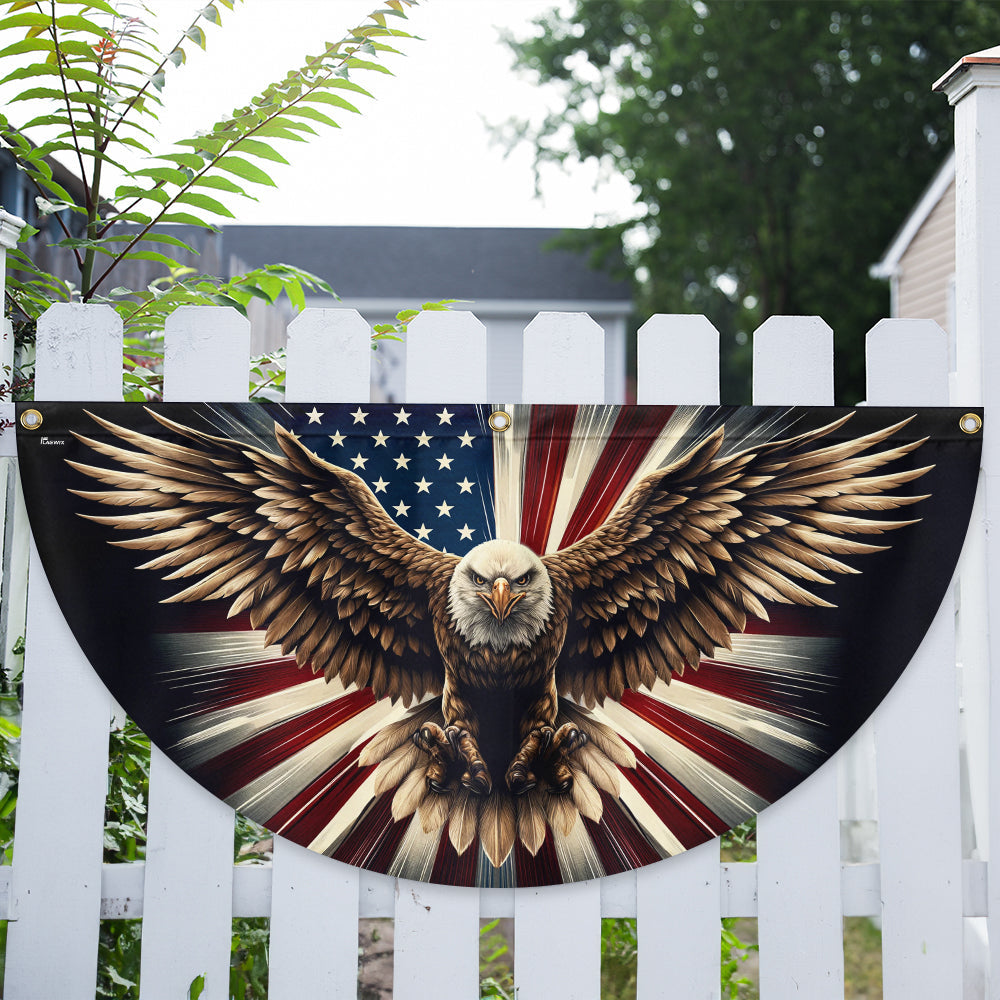Patriotic Eagle American Non-Pleated Fan Flag