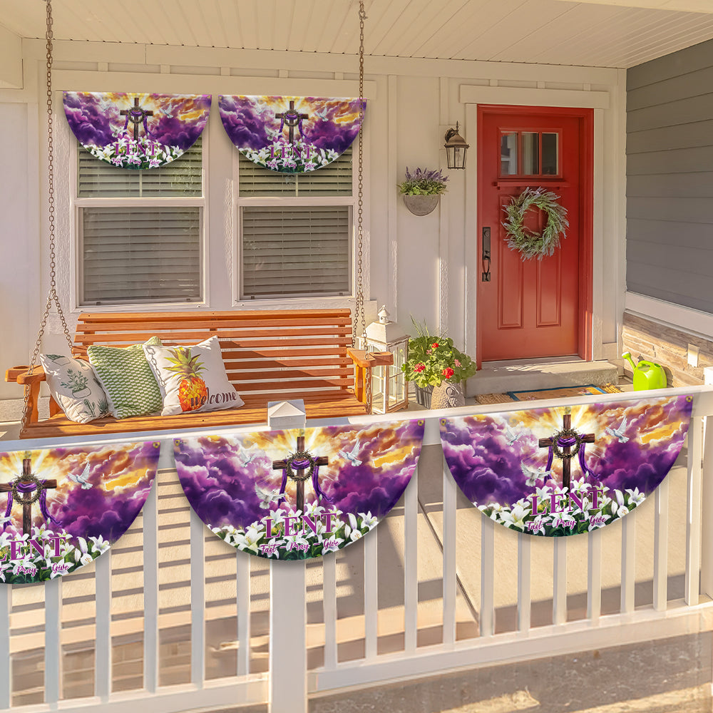 The Season Of Lent Easter Christian Cross Non-Pleated Fan Flag