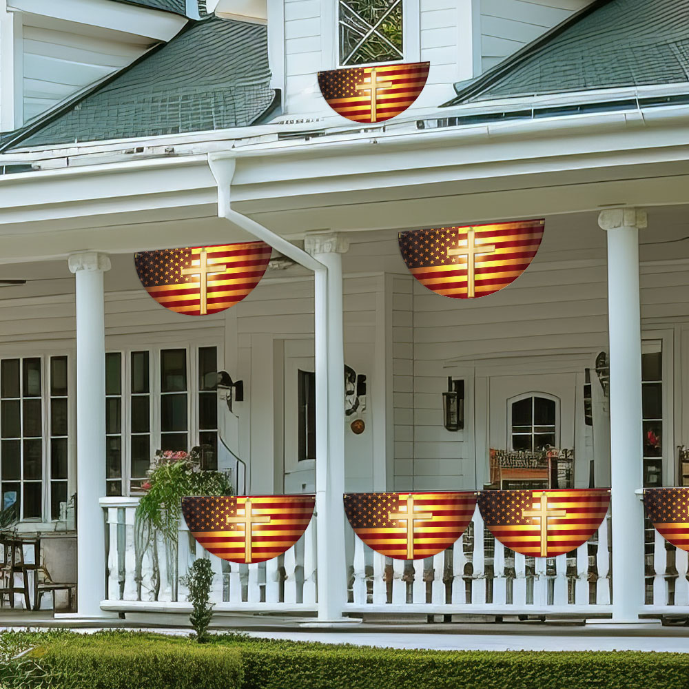 Faith Of Jesus Christian Cross Non-Pleated Fan Flag