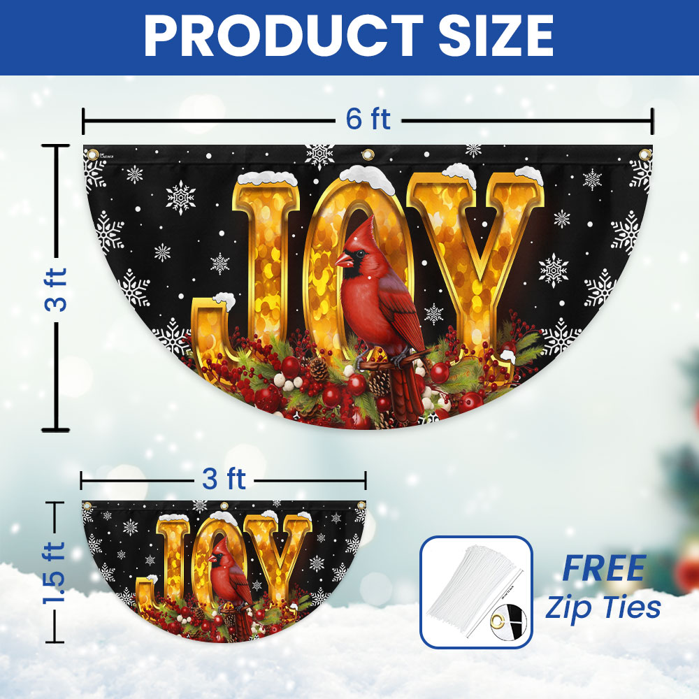 Cardinal Christmas Joy To The World Non-Pleated Fan Flag 3-Day Shipping
