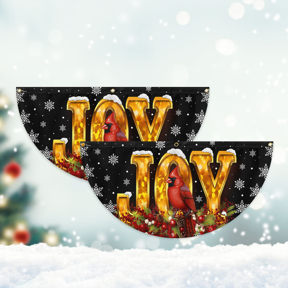 Cardinal Christmas Joy To The World Non-Pleated Fan Flag 3-Day Shipping