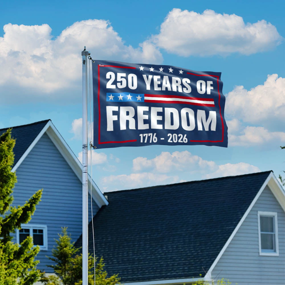Flagwix American Flag - 250 Years Of Freedom 1776-2026 4th Of july Grommet Flag