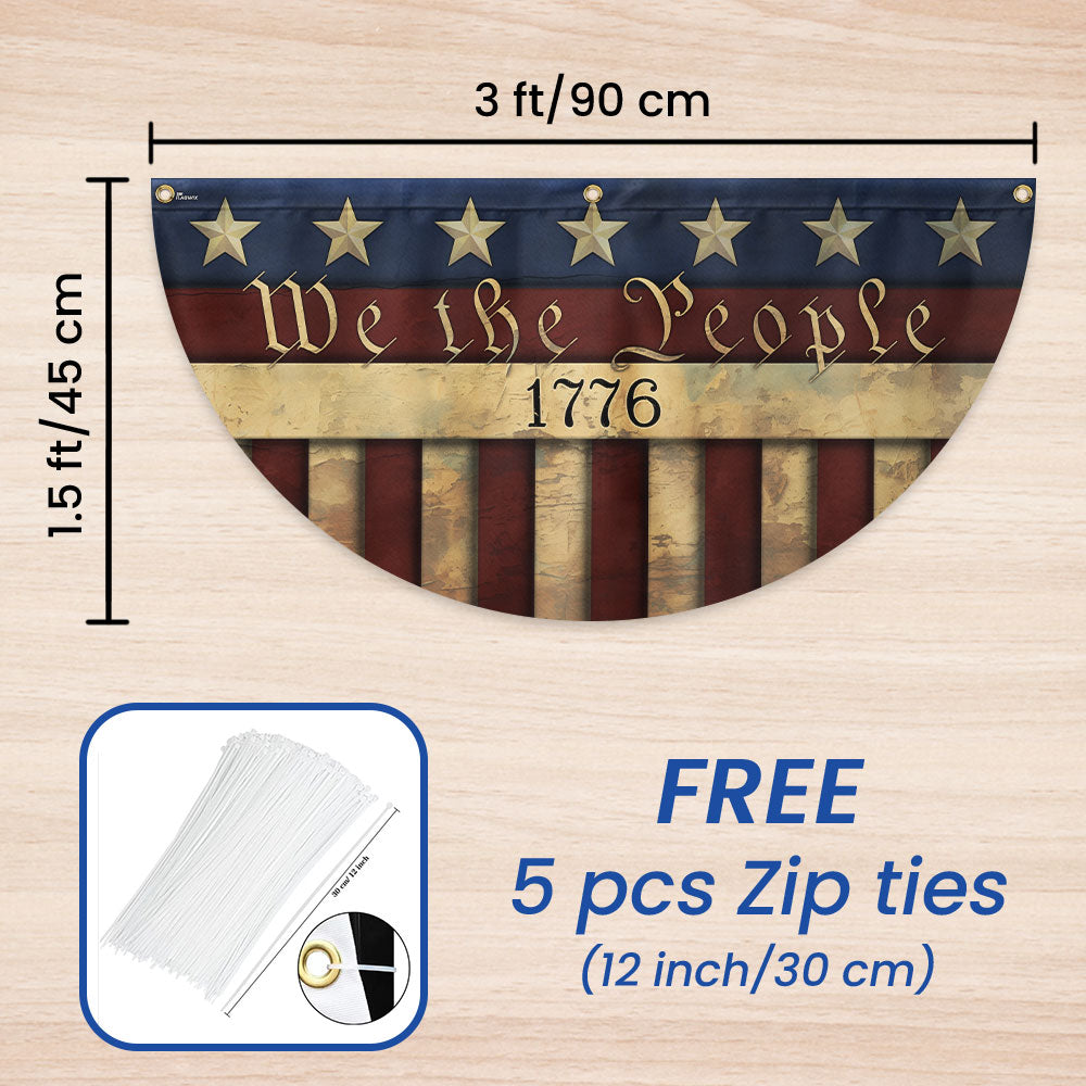 Flagwix American Flag - We The People 1776 Non-Pleated Fan Flag