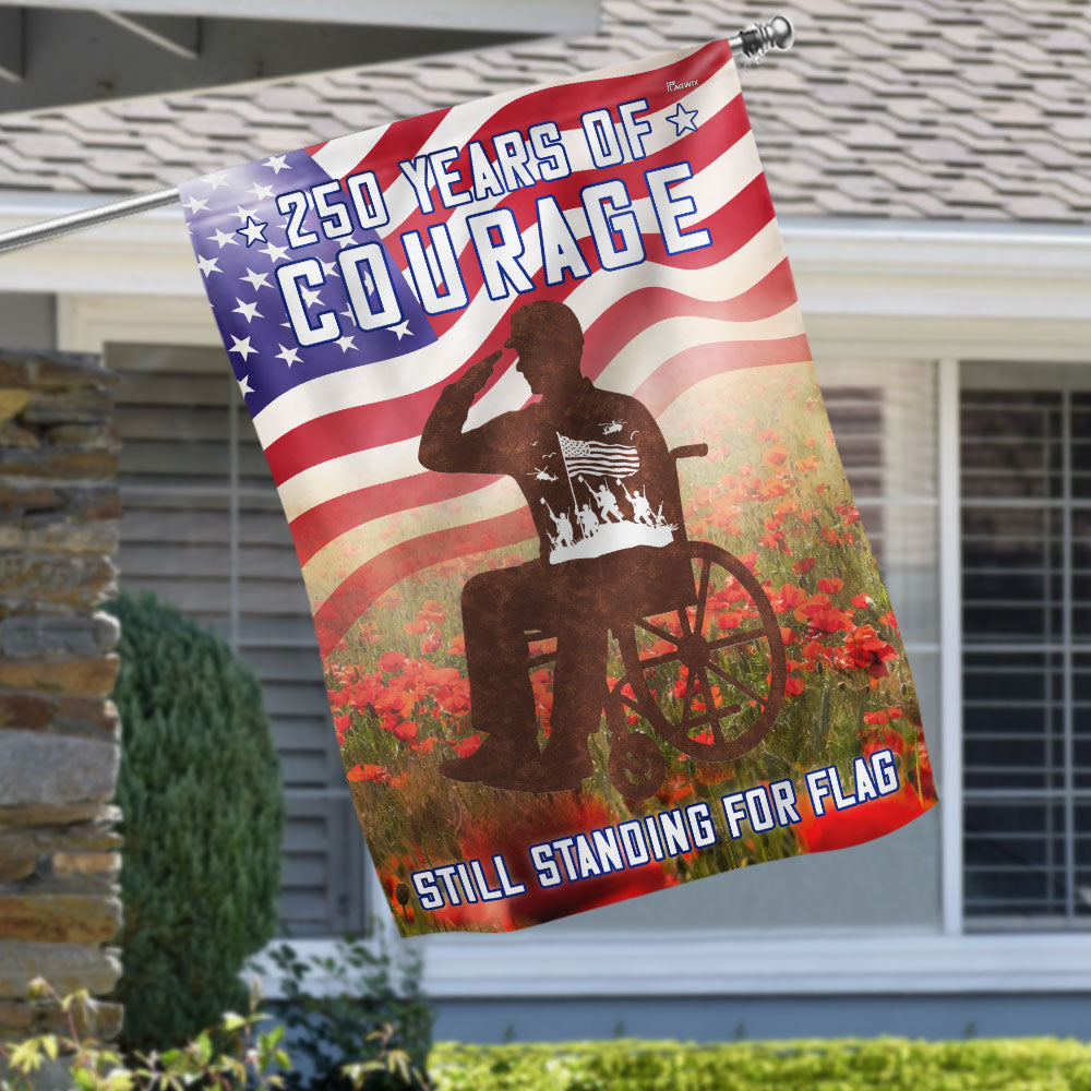250 Years of Courage Veteran Flag for Semiquincentennial and Veterans Day