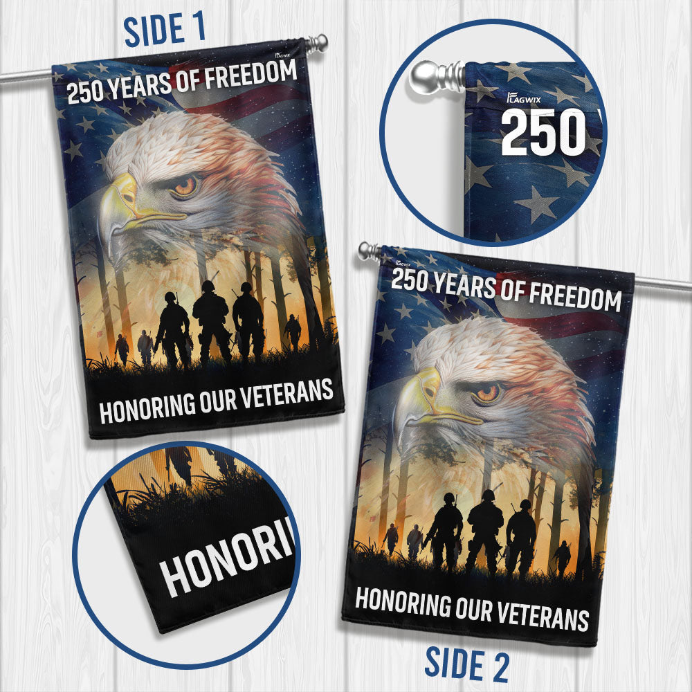 250 Years of Freedom Flag | Honoring Our Veterans Patriotic Eagle Flag