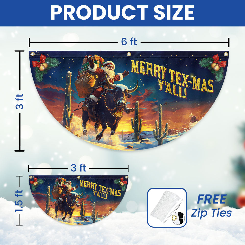 Merry Tex-Mas Y’all Flag | Cowboy Fan Flag for Holiday Decor