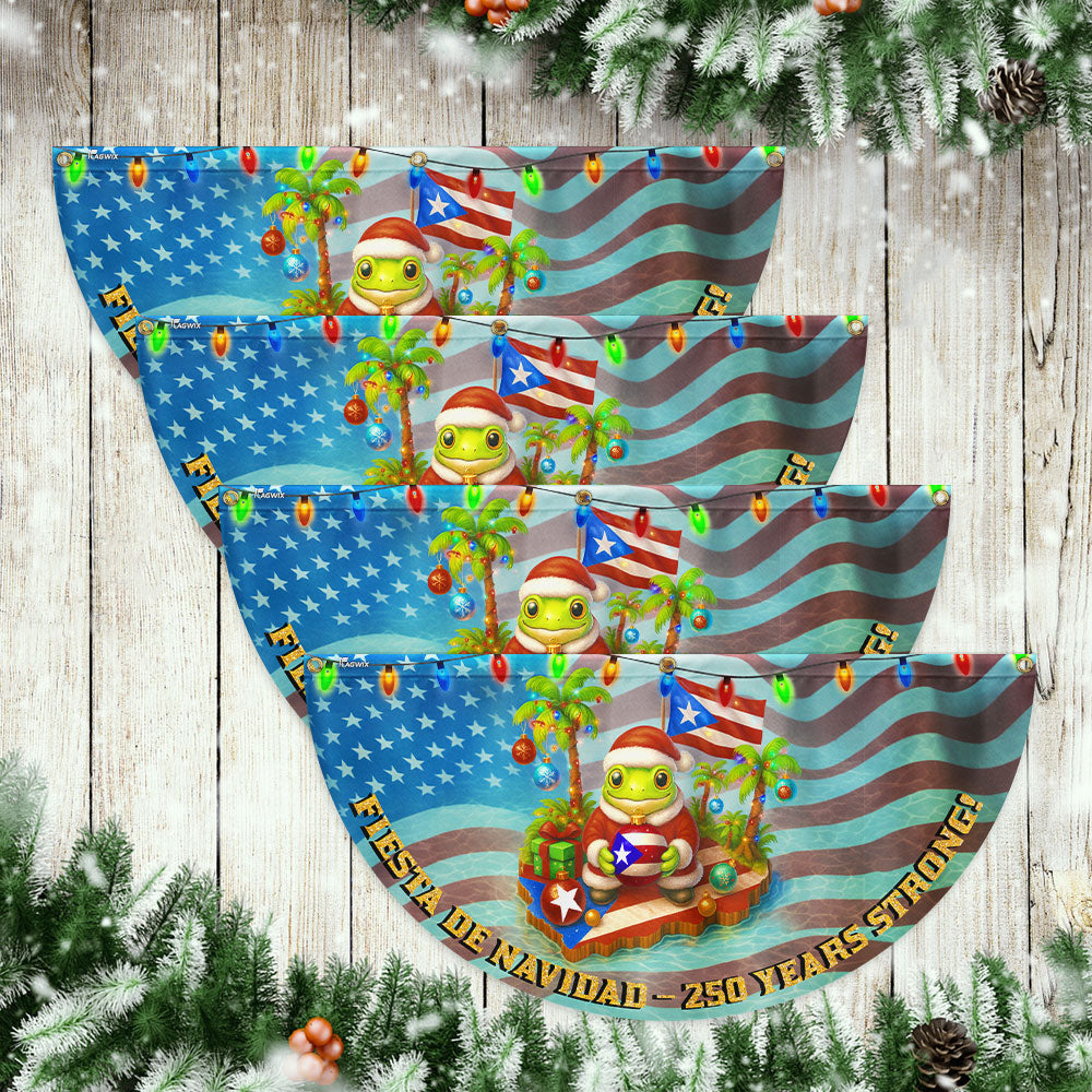 Puerto Rico Christmas Fan Flag – Fiesta De Navidad 250 Years Strong