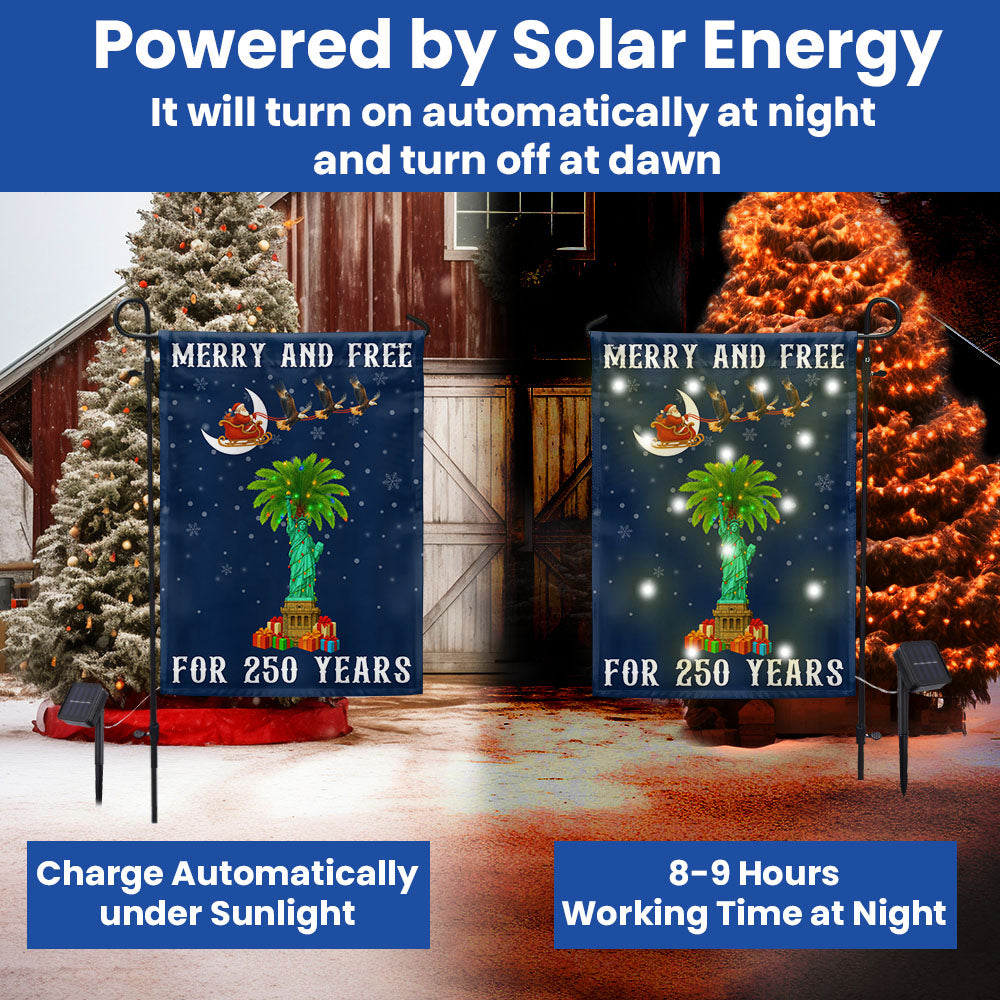 South Carolina 250th Christmas Solar LED Garden Flag Santa Eagle Decor