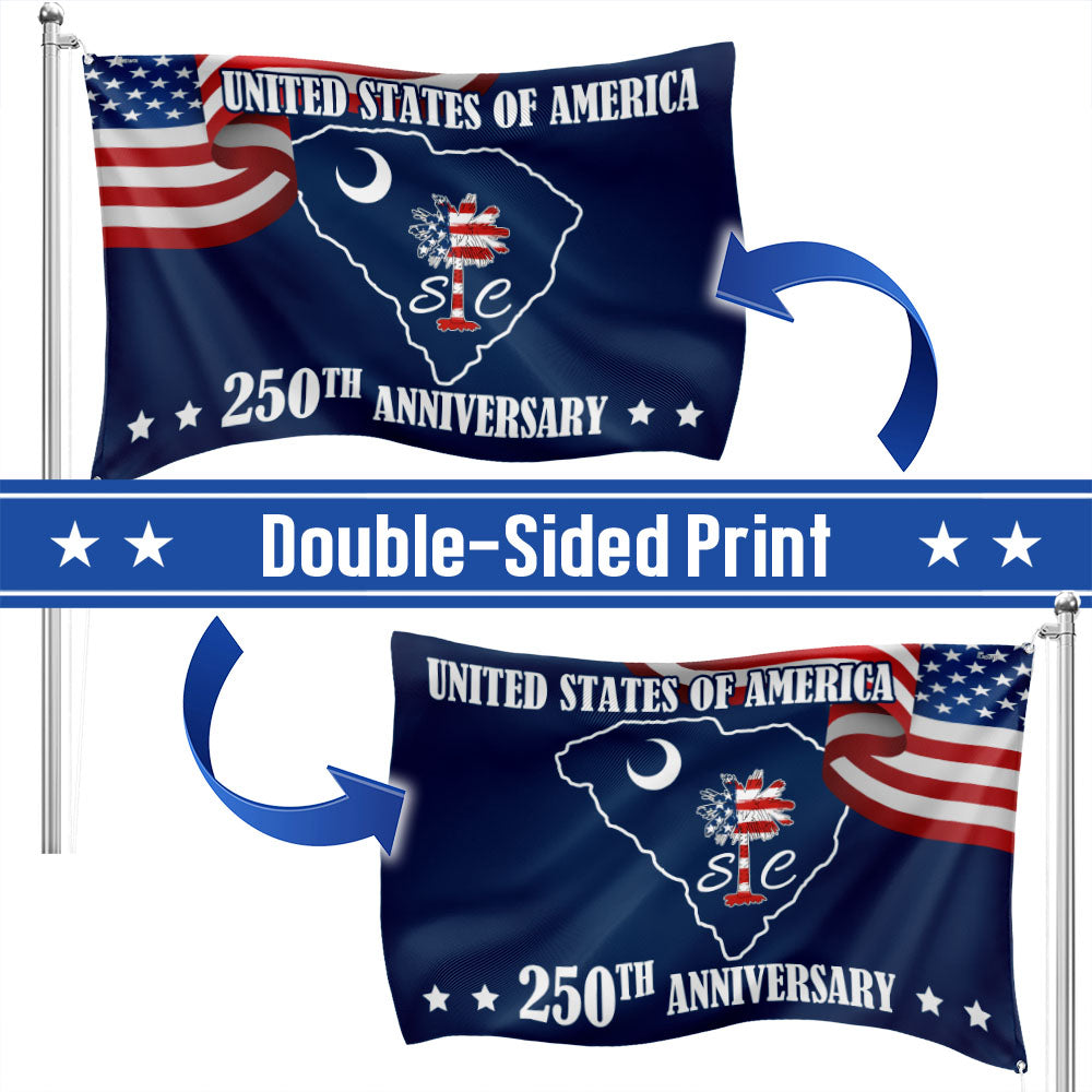 SC 250th Anniversary State Grommet Flag, South Carolina USA 1776–2026 Decor