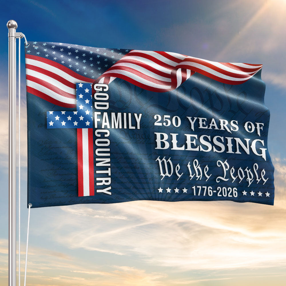 We The People American Flag, 250 Years Blessing 1776 2026 Grommet Flag 3-Day Shipping