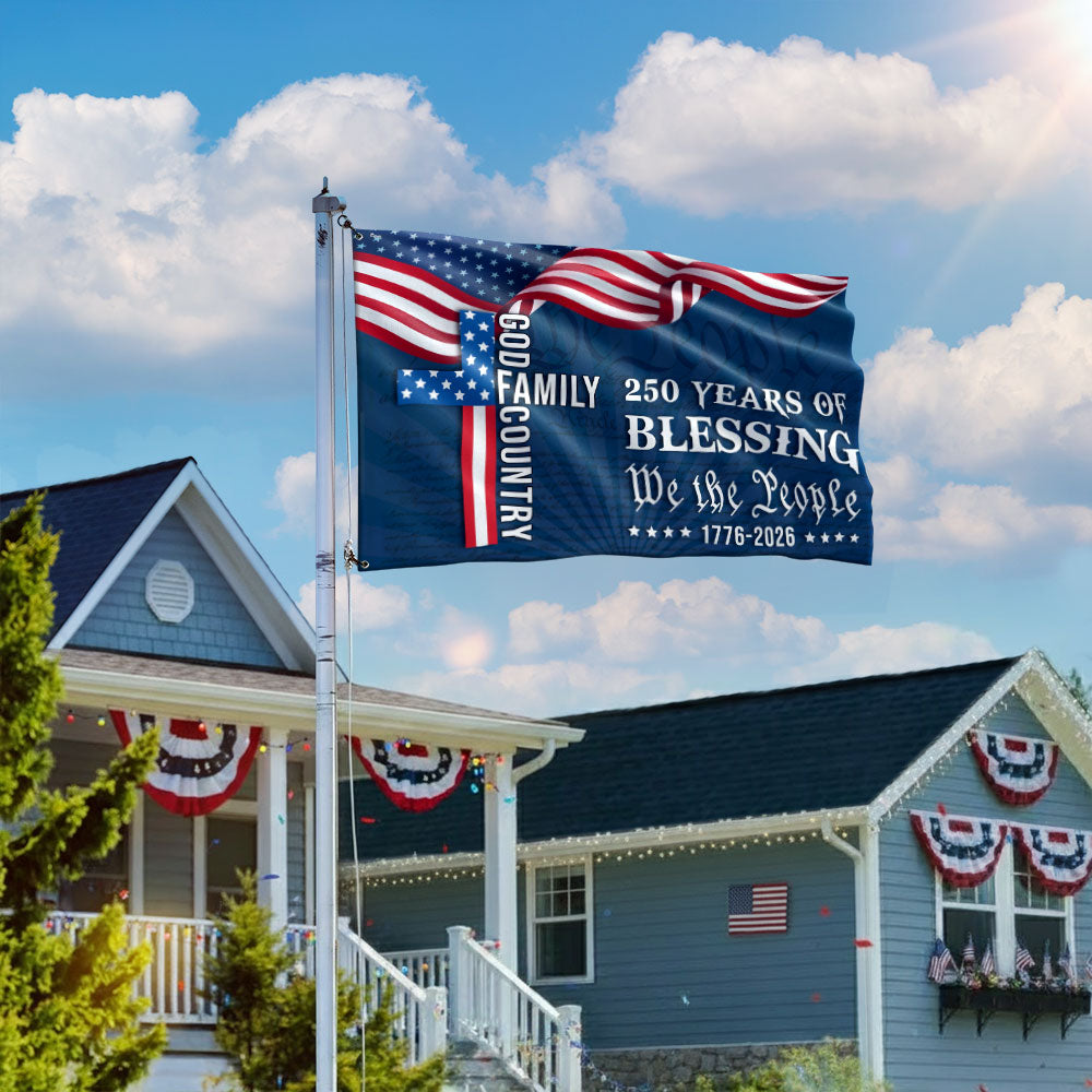 We The People American Flag, 250 Years Blessing 1776 2026 Grommet Flag 3-Day Shipping