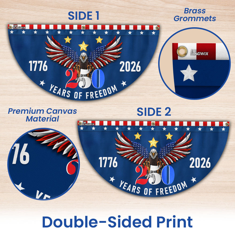 250 Years of Freedom Semiquincentennial American Eagle Patriotic Fan Flag