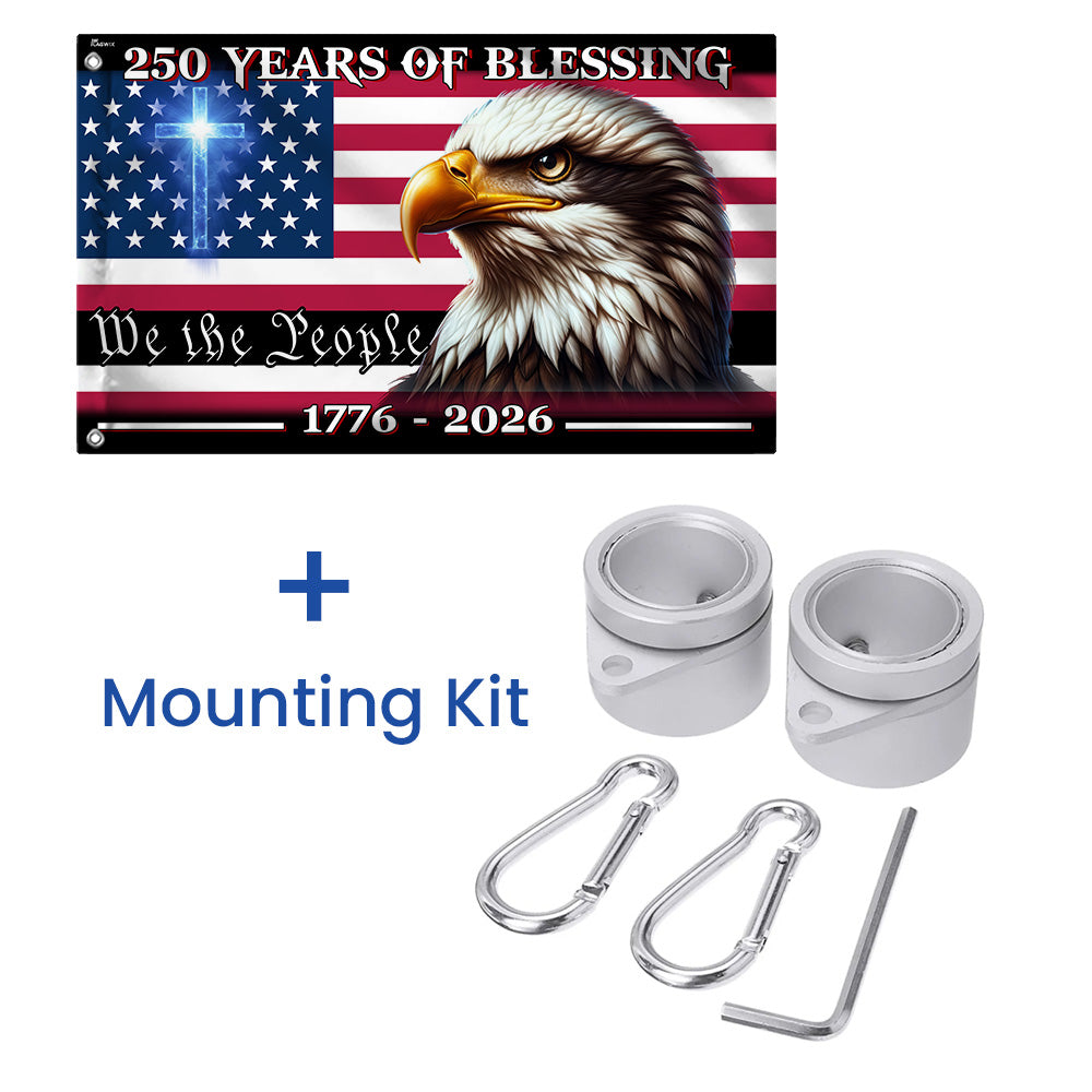 Patriotic 250 Years of Blessing, We The People 1776 2026 American Grommet Flag