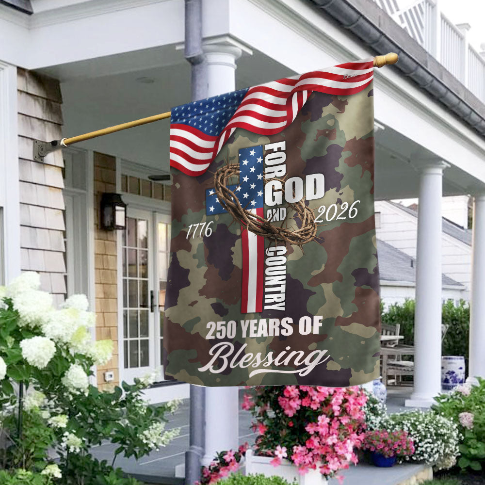 For God Country 250 Years of Blessing Flag, Patriotic 1776 2026 USA Flag