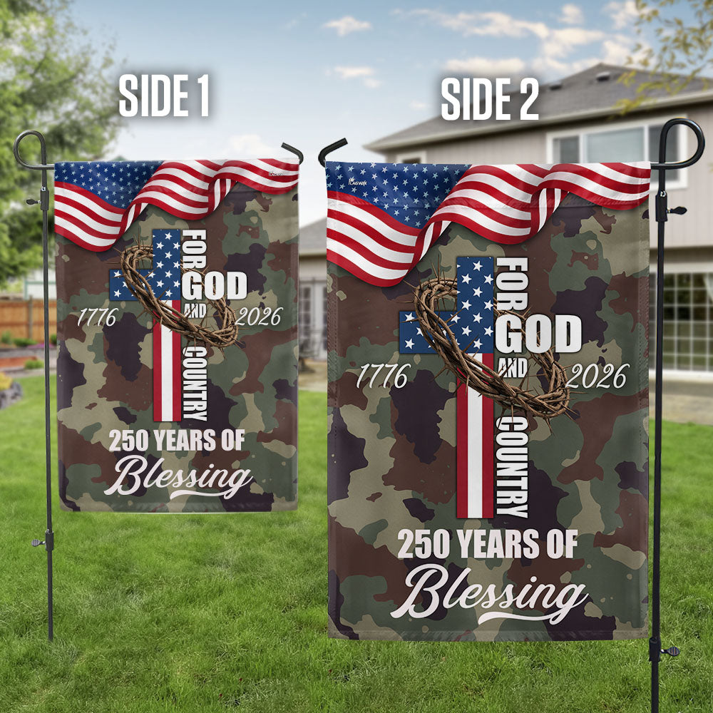 For God Country 250 Years of Blessing Flag, Patriotic 1776 2026 USA Flag