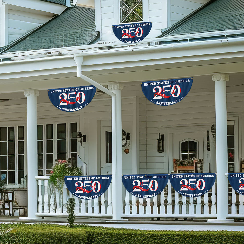 Patriotic 250 Years 1776 2026 America Semiquincentennial Fan Flag