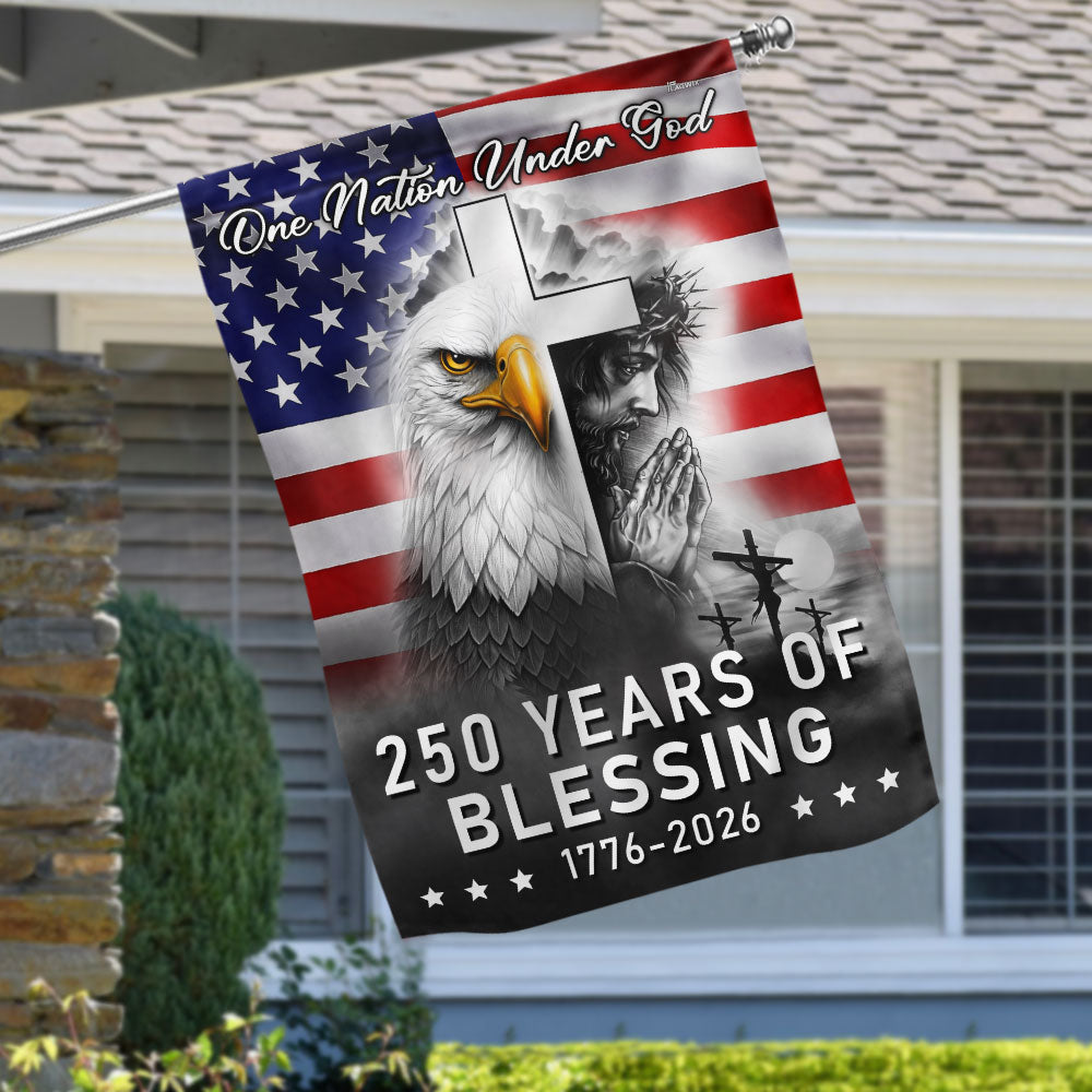 250 Years of Blessing Nation Under God, 1776 2026 American Outdoor Flag
