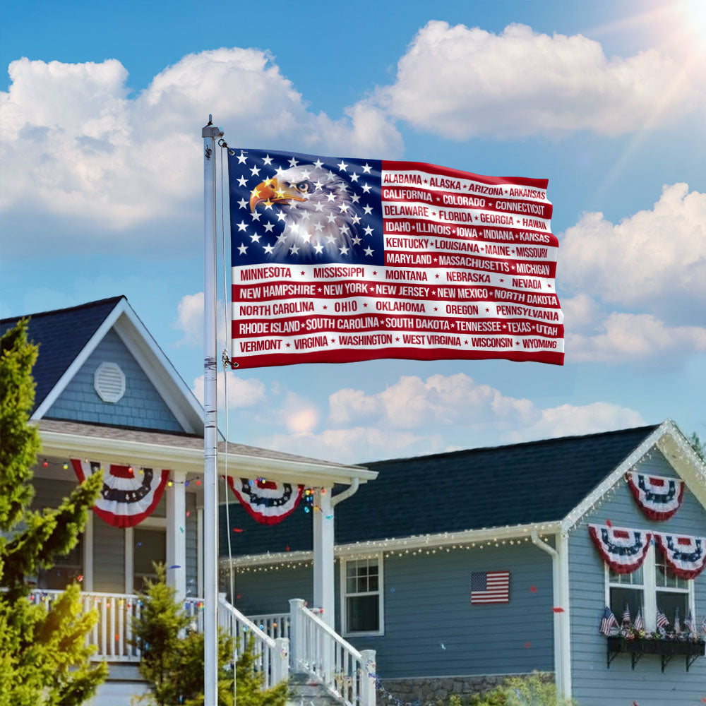 Patriotic United States America Grommet Flag, States Flag 250 Years