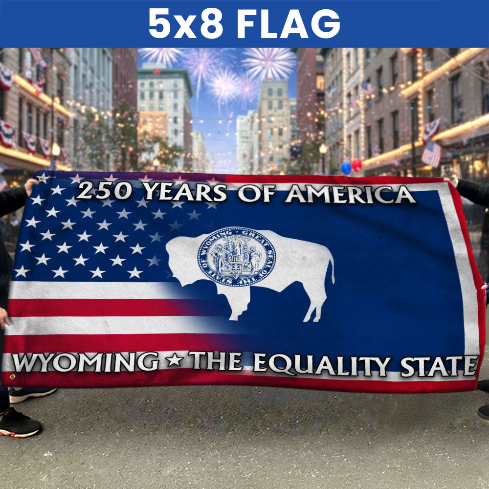 America's 250th Wyoming Flag, The Equality State Patriotic Grommet Flag
