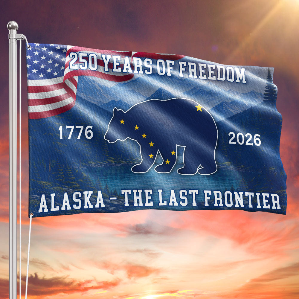 American Patriotic 250 Years Alaska State Flag, The Last Frontier 1776 2026 Grommet Flag