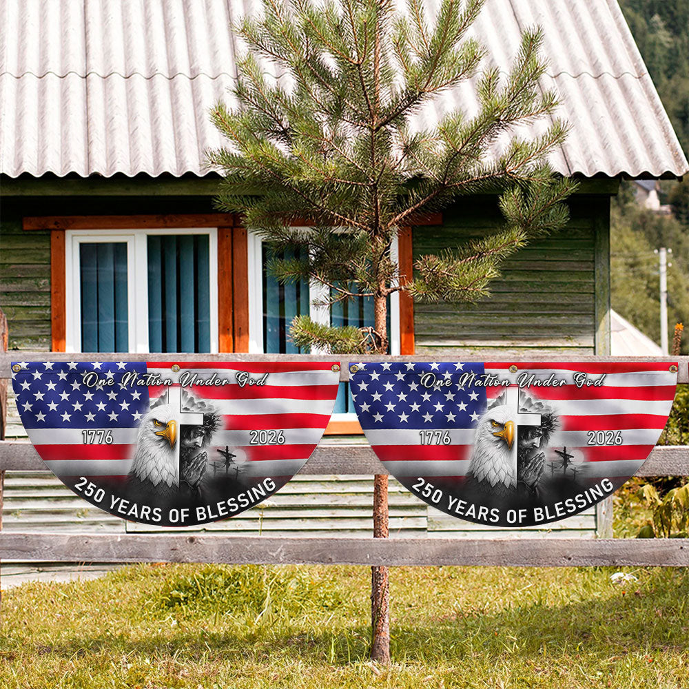Patriotic American One Nation Under God Flag, 250 Years of Blessing Fan Flag